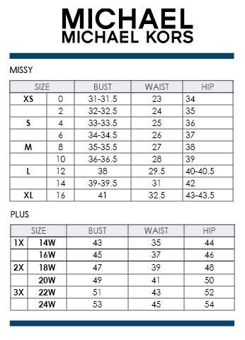 michael kors size chart women.